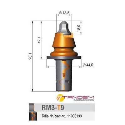 Резец дорожный Barat Carbide RM3-T9 со склада в Санкт-Петербурге